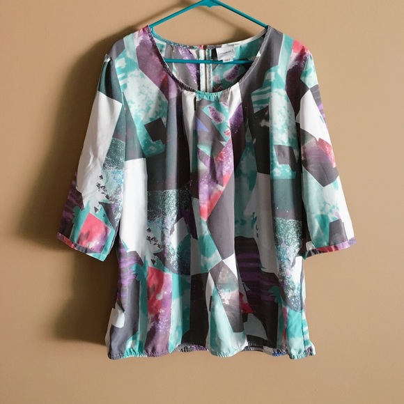 JunaRose Plus Size Colorful Quarter Sleeve Blouse - Picture 1 of 3